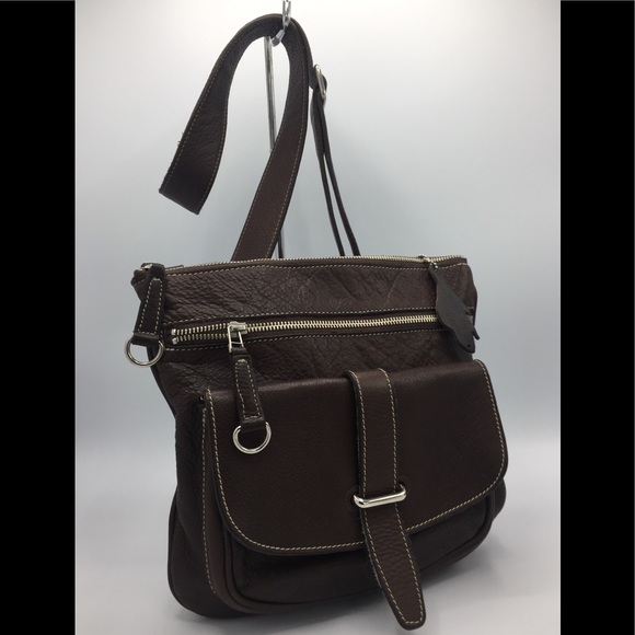 Roots Side Saddle Brown Leather Crossbody Bag - Picture 14 of 16